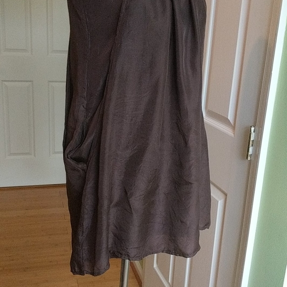 Silk Halter Mini Dress in Rich Brown, Size XS - Picture 7 of 8